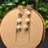 Fresh Water Pearl Tassel Drop Earrings for Women Party Birthday Fine Jewelry
