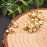Fresh Water Pearl Grape Flower Shape Drop Earrings For Women