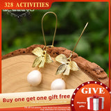 Fresh Water Pearl Plant Earrings for Women, Wedding Gift