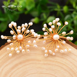 Freshwater Pearl Flower Stud Earrings for Women GE0592