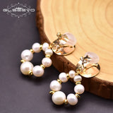 GLSEEVO Fresh Water Pearls Ethnic Drop Earrings For Women GE0921B