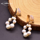 GLSEEVO Fresh Water Pearls Ethnic Drop Earrings For Women GE0921B