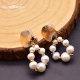 GLSEEVO Fresh Water Pearls Ethnic Drop Earrings For Women GE0921B