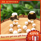 GLSEEVO Fresh Water Pearls Ethnic Drop Earrings For Women GE0921B