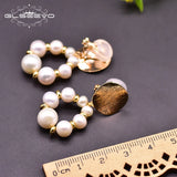 GLSEEVO Fresh Water Pearls Ethnic Drop Earrings For Women GE0921B