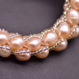 Natural Pink Pearls Bracelet Women's Anniversary Gift Romantic Jewelry