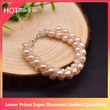 Natural Pink Pearls Bracelet Women's Anniversary Gift Romantic Jewelry