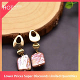 Fresh Water Purple Baroque Pearls Drop Earrings Vintage Jewelry