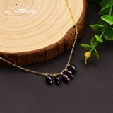GLSEEVO Purple Pearl 925 Silver Necklace Wedding Jewelry GN0108