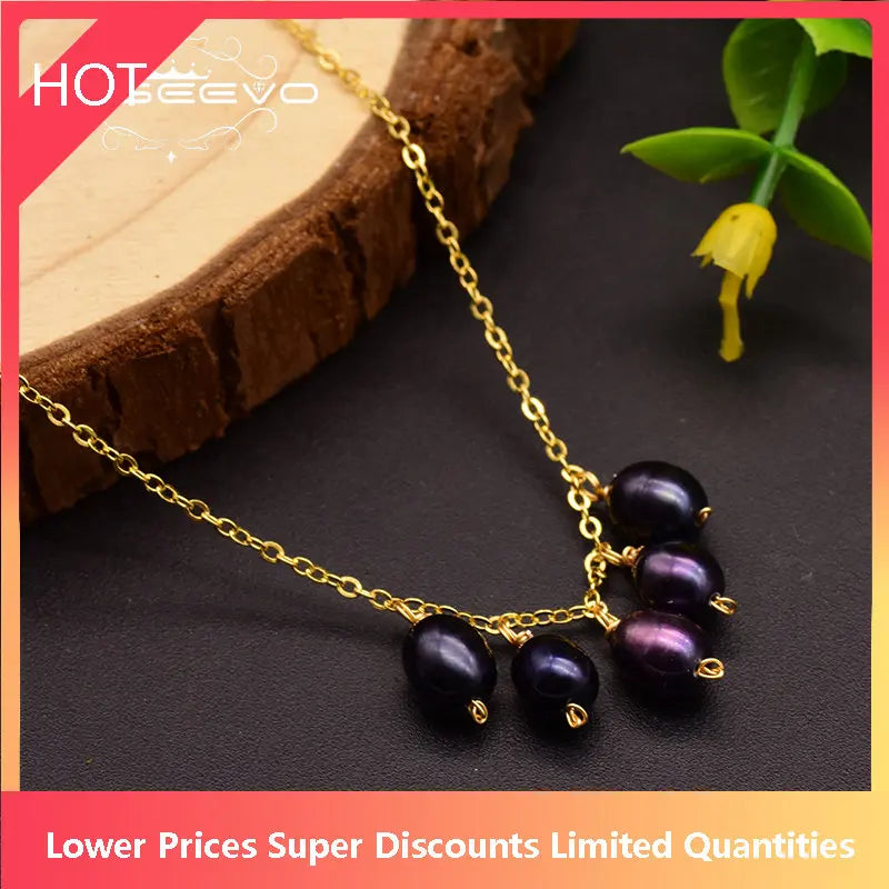 GLSEEVO Purple Pearl 925 Silver Necklace Wedding Jewelry GN0108