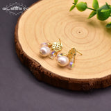 Baroque Pearl 925 Silver Earrings Wedding Gift Jewelry GE0928A