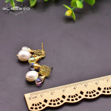 Baroque Pearl 925 Silver Earrings Wedding Gift Jewelry GE0928A