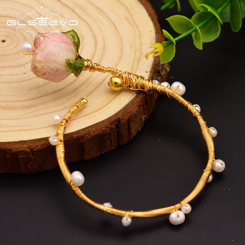 Freshwater Pearl Bracelet Woman Adjustable Flower Wedding Gift