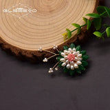 Baroque Pearl Brooch Coral Flower High-end Jewelry