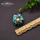 Freshwater Pearl Brooch Wedding Turquoise Flowers Jewelry