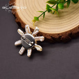 Baroque Pearl Brooch Red Zircon Wedding Gift