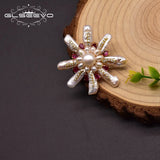 Baroque Pearl Brooch Red Zircon Wedding Gift