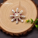 Baroque Pearl Brooch Red Zircon Wedding Gift