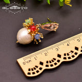 Vintage Baroque Pearl Drop Earrings S925 Sterling Silver