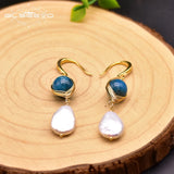 Baroque Pearl Earrings Female Jade Hook Wedding Birthday Noble Jewelry