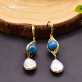 Baroque Pearl Earrings Female Jade Hook Wedding Birthday Noble Jewelry