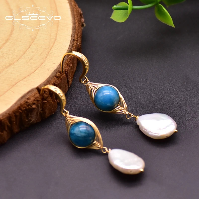 Baroque Pearl Earrings Female Jade Hook Wedding Birthday Noble Jewelry
