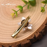 Baroque Pearl Flower Hairpin Lapis Lazuli Hair Accesories