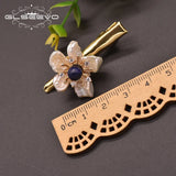 Baroque Pearl Flower Hairpin Lapis Lazuli Hair Accesories