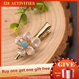 Baroque Pearl Hairpin Aquamarine Jewelry GH0024A