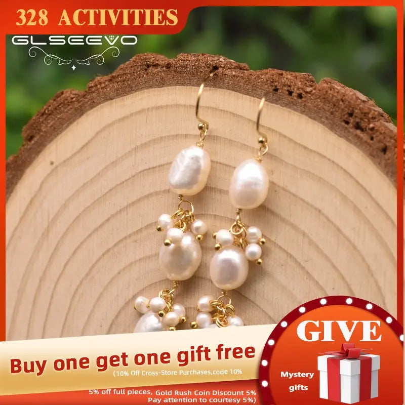 Baroque Pearl Star Earrings For Women Wedding Gift Drop Earring GE0963