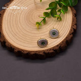 Baroque Round Pearl Stud Earrings Green Zircon Jewelry GE1016