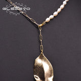 Freshwater Pearl Necklace Leaf Pendant for Women GN0254