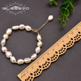 Freshwater Pearl Adjustable Brass 18K Plated Bracelet Women Jewelry
