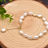 Freshwater Pearl Adjustable Brass 18K Plated Bracelet Women Jewelry