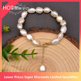 Freshwater Pearl Adjustable Brass 18K Plated Bracelet Women Jewelry