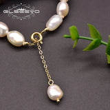 Freshwater Pearl Adjustable Brass 18K Plated Bracelet Women Jewelry