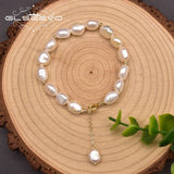 Freshwater Pearl Adjustable Brass 18K Plated Bracelet Women Jewelry