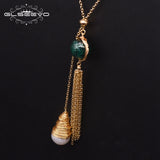 Freshwater Pearl Tassel Pendant Necklace Adjustable Wedding Jewelry