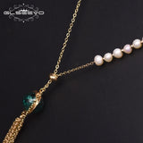 Freshwater Pearl Tassel Pendant Necklace Adjustable Wedding Jewelry
