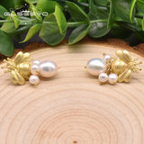 GLSEEVO Freshwater Pearl Bee Drop Earrings Anniversary Jewelry