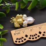 GLSEEVO Freshwater Pearl Bee Drop Earrings Anniversary Jewelry