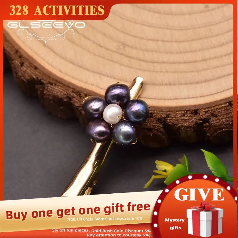 Natural Freshwater Pearl Flower Brass Plated 18 Look Blonde Clip To Send Woman