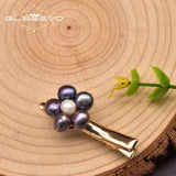 Natural Freshwater Pearl Flower Brass Plated 18 Look Blonde Clip To Send Woman