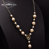 Freshwater Pearl Chain Necklace For Woman Wedding Pendant Jewelry