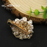 Freshwater Pearl Double Flower Hairpin Wedding Jewelry