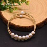 Natural Freshwater Pearl Double-Layer Bracelet Women's Party Birthday Gift