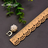 Freshwater Pearl Earrings Flower Ball Zircon Wedding Jewelry GE1048