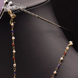 Freshwater Pearl Eye Chain Ear Hook 925 Silver Glass Chain Jewelry