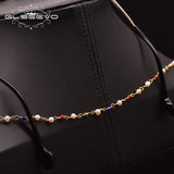 Freshwater Pearl Eye Chain Ear Hook 925 Silver Glass Chain Jewelry