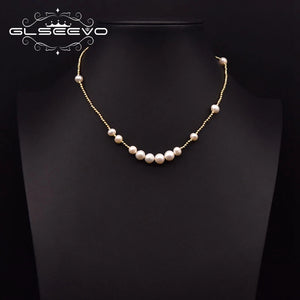 Freshwater Pearl Clavicle Chain Womens Necklace GN0299